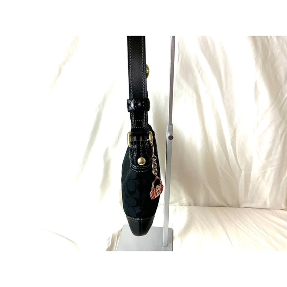 Coach Signature Black Demi Hobo Bag K0726-11480 – Jacquard & Leather, Charm - Picture 5 of 12